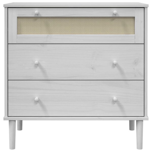 vidaXL Drawer Cabinet SENJA Rattan Look White 31.5"x15.7"x31.5" Solid Wood Pine - Image 5