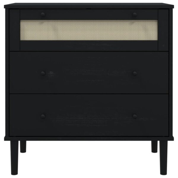 vidaXL Drawer Cabinet SENJA Rattan Look Black 31.5"x15.7"x31.5" Solid Wood Pine - Image 5