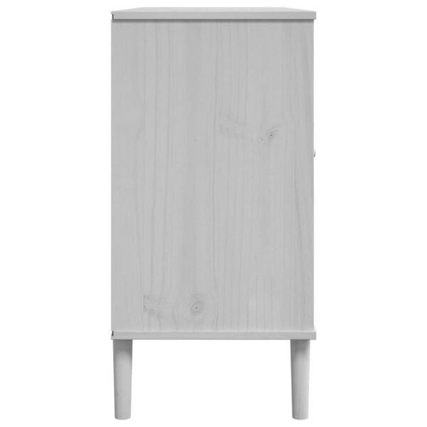 vidaXL Sideboard SENJA Rattan Look White 44.1"x15.7"x31.5" Solid Wood Pine - Image 7