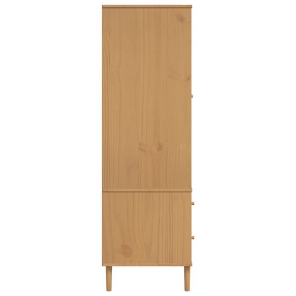 vidaXL Wardrobe SENJA Rattan Look Brown 35.4"x21.7"x68.9" Solid Wood Pine - Image 7