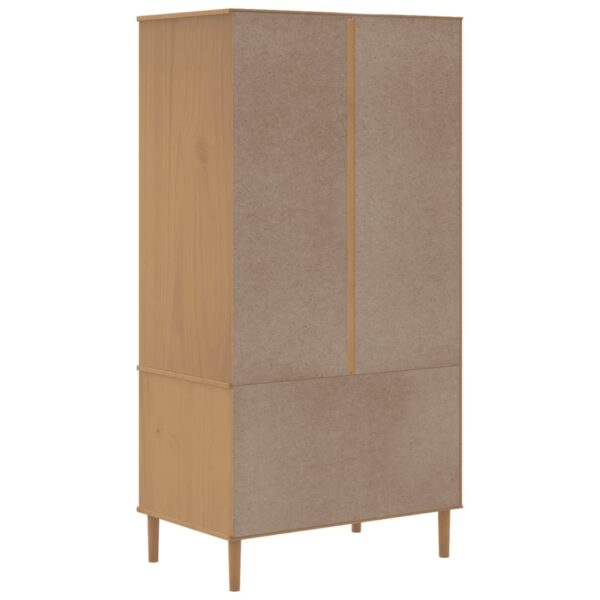 vidaXL Wardrobe SENJA Rattan Look Brown 35.4"x21.7"x68.9" Solid Wood Pine - Image 8