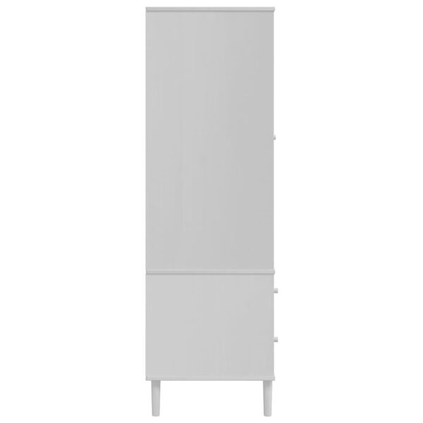 vidaXL Wardrobe SENJA Rattan Look White 35.4"x21.7"x68.9" Solid Wood Pine - Image 7