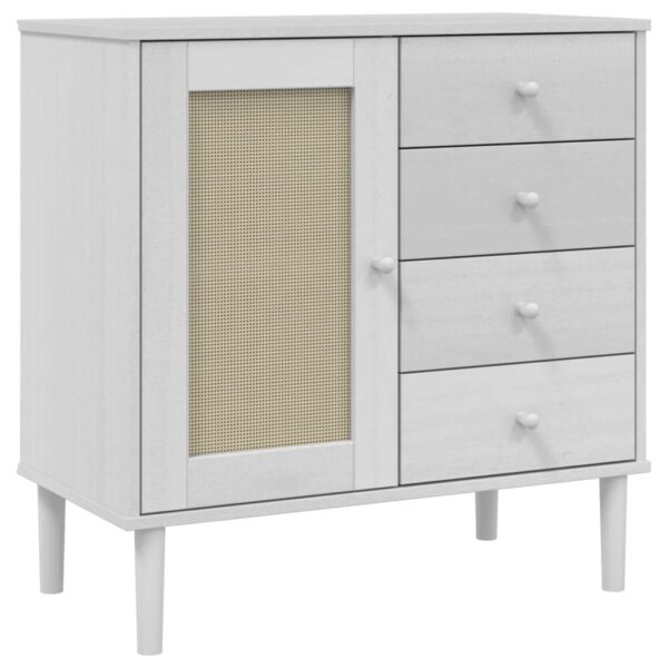 vidaXL Sideboard SENJA Rattan Look White 31.5"x15.7"x31.5" Solid Wood Pine - Image 2