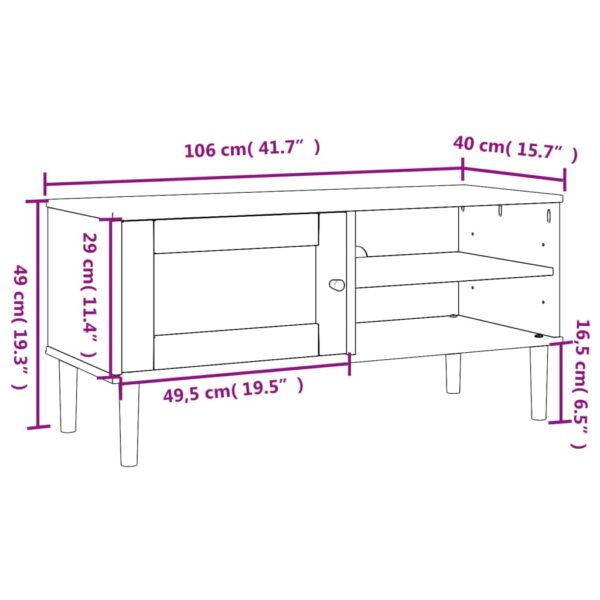 vidaXL TV Stand SENJA Rattan Look White 41.7"x15.7"x19.3" Solid Wood Pine - Image 10