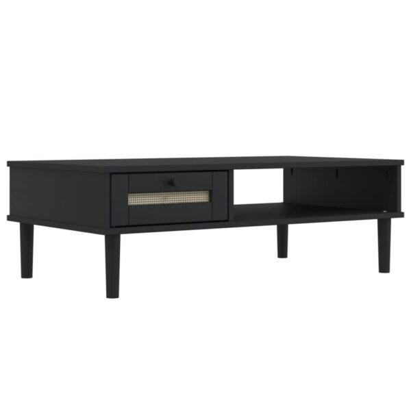 vidaXL Coffee Table SENJA Rattan Look Black 39.4"x21.7"x13" Solid Wood - Image 2