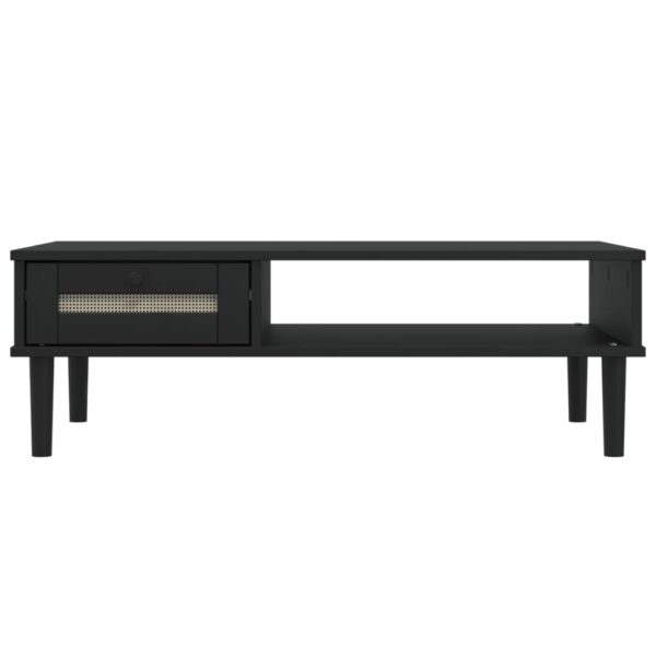 vidaXL Coffee Table SENJA Rattan Look Black 39.4"x21.7"x13" Solid Wood - Image 5