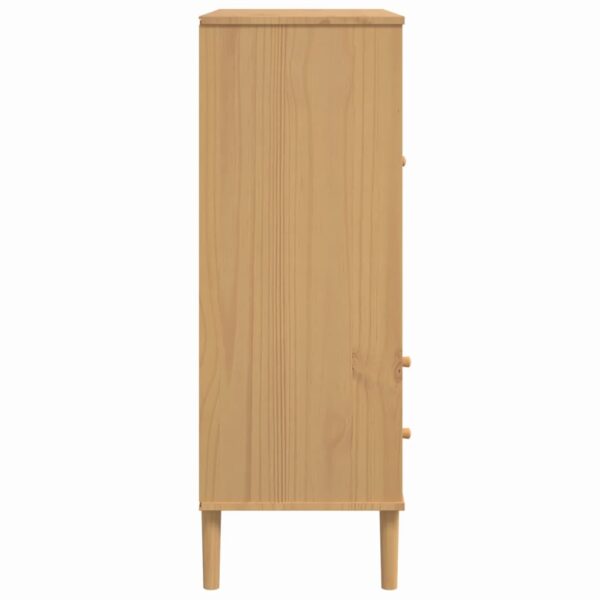 vidaXL Highboard SENJA Rattan Look Brown 35.4"x15.7"x44.1" Solid Wood Pine - Image 7