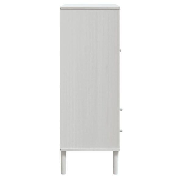 vidaXL Highboard SENJA Rattan Look White 35.4"x15.7"x44.1" Solid Wood Pine - Image 7