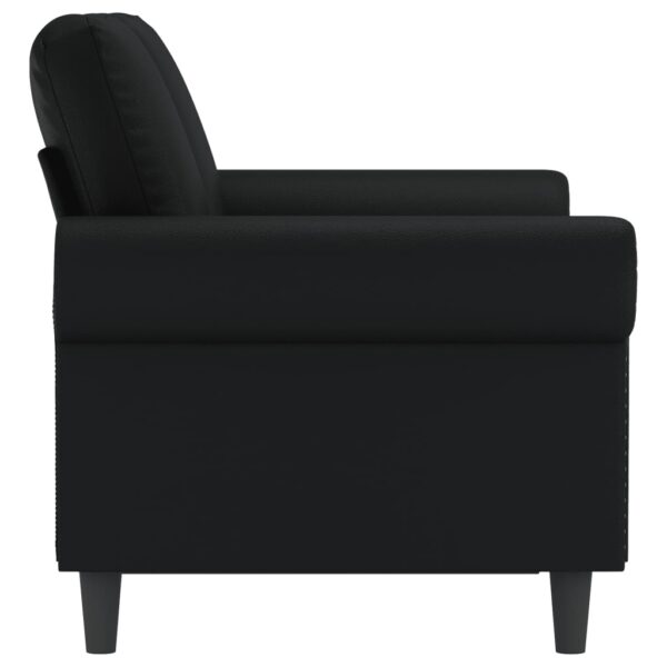 vidaXL 2-Seater Sofa Black 47.2" Faux Leather - Image 4