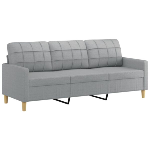 vidaXL 3-Seater Sofa Light Gray 70.9" Fabric - Image 2