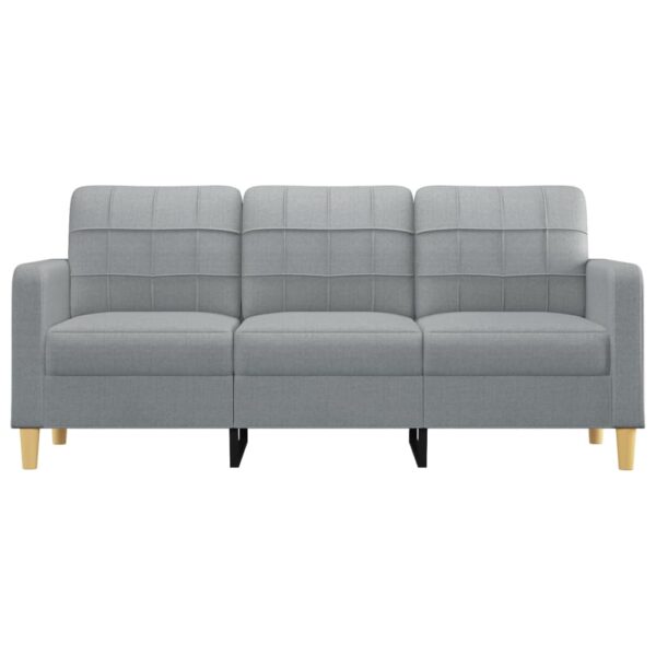 vidaXL 3-Seater Sofa Light Gray 70.9" Fabric - Image 3