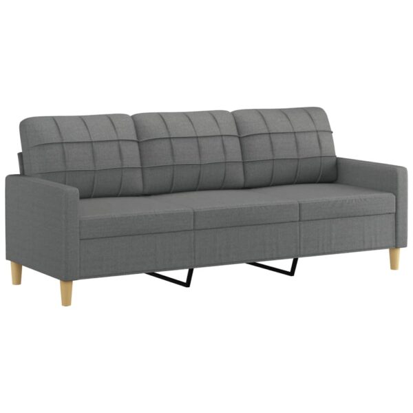 vidaXL 3-Seater Sofa Dark Gray 70.9" Fabric - Image 2