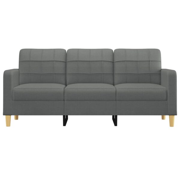 vidaXL 3-Seater Sofa Dark Gray 70.9" Fabric - Image 3