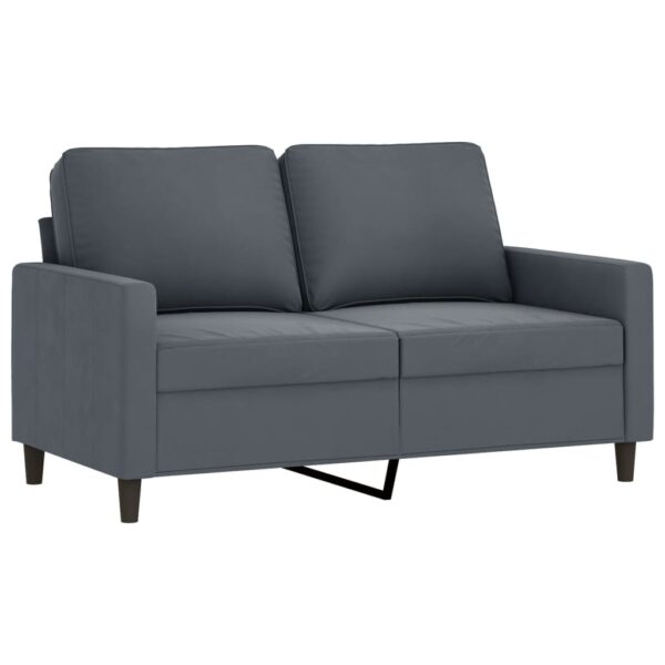 vidaXL 2-Seater Sofa Dark Gray 47.2" Velvet - Image 2