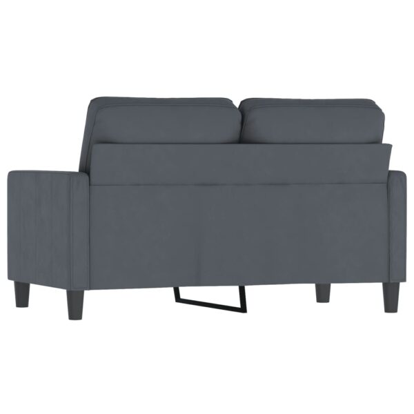 vidaXL 2-Seater Sofa Dark Gray 47.2" Velvet - Image 5