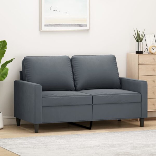 vidaXL 2-Seater Sofa Dark Gray 47.2" Velvet