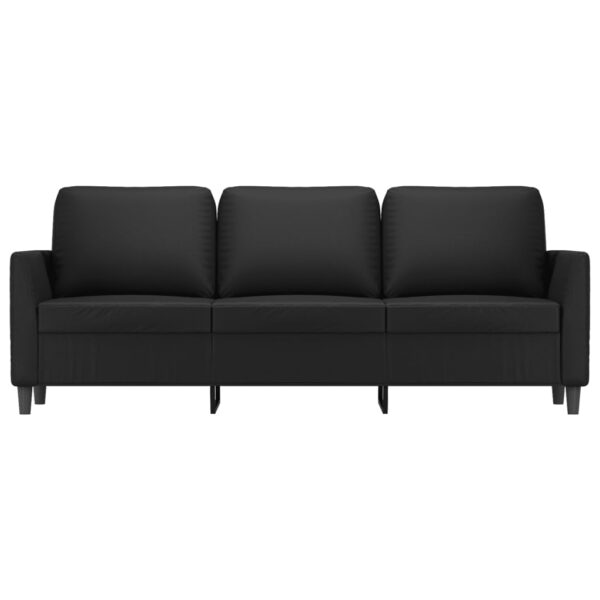 vidaXL 3-Seater Sofa Black 70.9" Faux Leather - Image 3