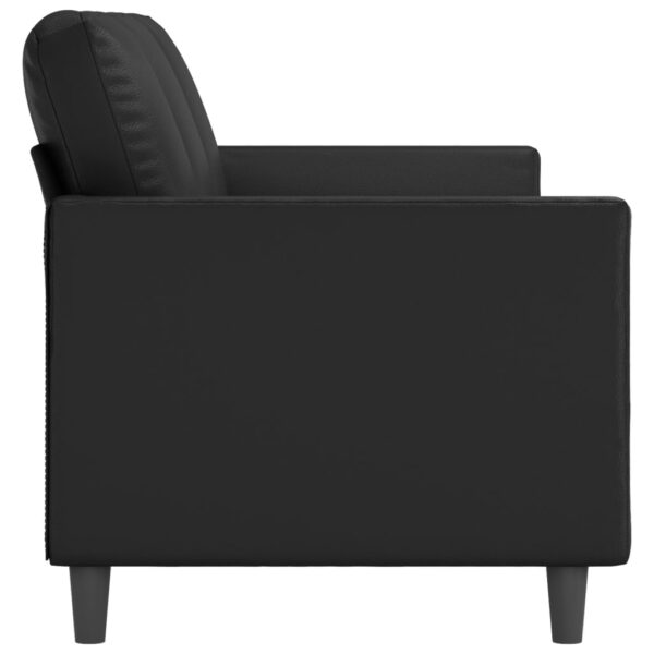 vidaXL 3-Seater Sofa Black 70.9" Faux Leather - Image 4