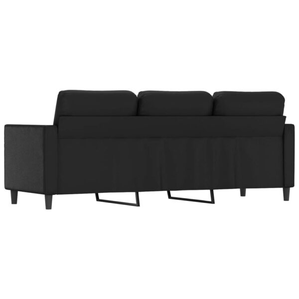 vidaXL 3-Seater Sofa Black 70.9" Faux Leather - Image 5