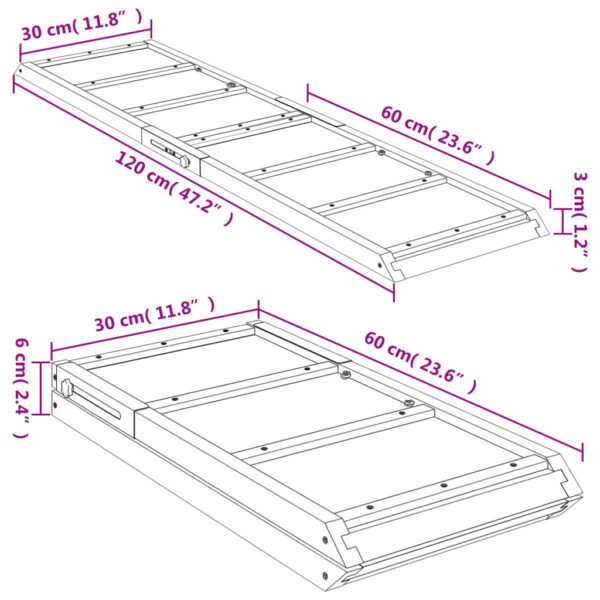 vidaXL Dog Ramp Green 47.2"x11.8" Solid Wood Fir - Image 10