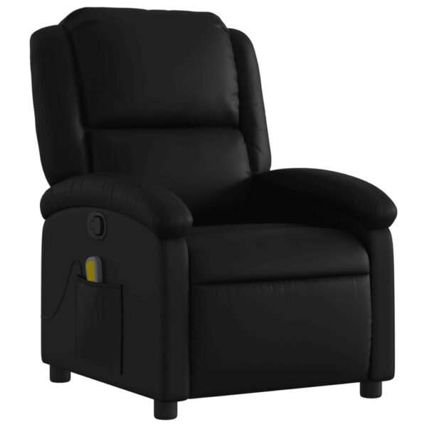 vidaXL Massage Recliner Chair Black Faux Leather - Image 3