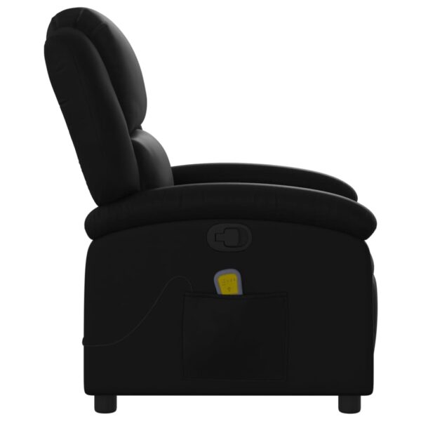 vidaXL Massage Recliner Chair Black Faux Leather - Image 8