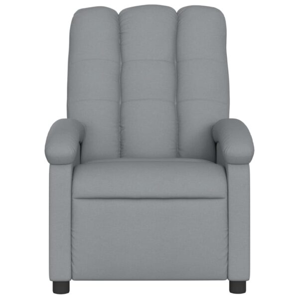 vidaXL Massage Recliner Chair Light Gray Fabric - Image 4