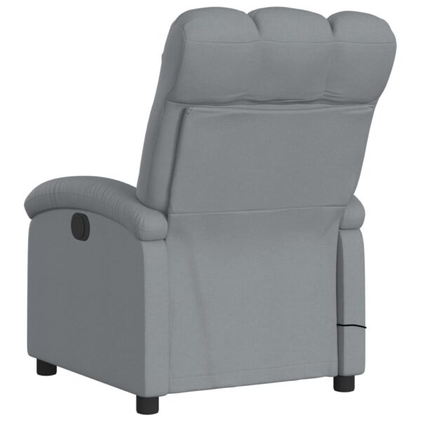 vidaXL Massage Recliner Chair Light Gray Fabric - Image 6