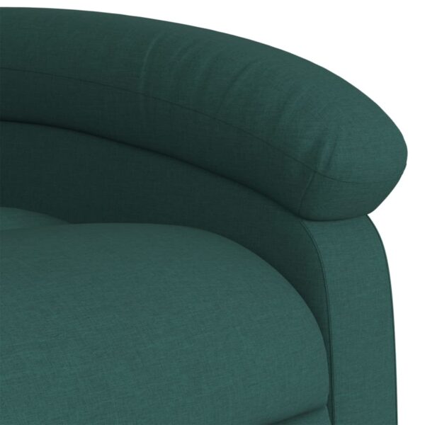 vidaXL Massage Recliner Chair Dark Green Fabric - Image 9