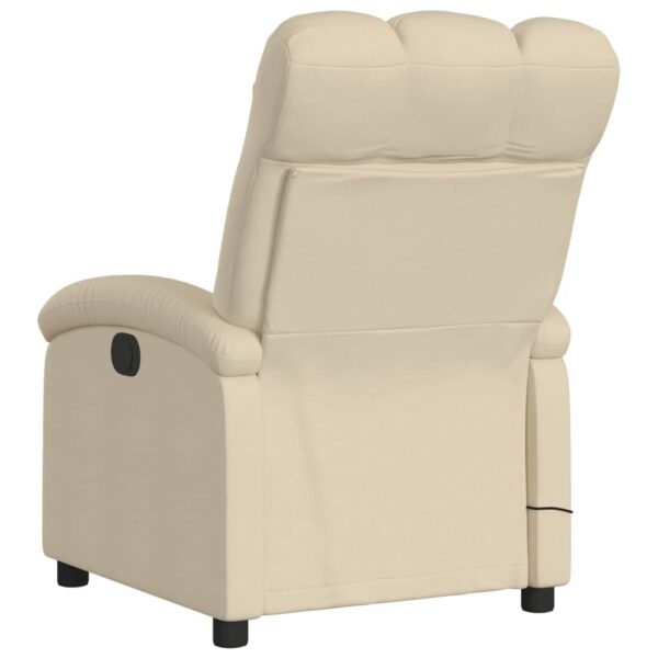 vidaXL Massage Recliner Chair Cream Fabric - Image 6