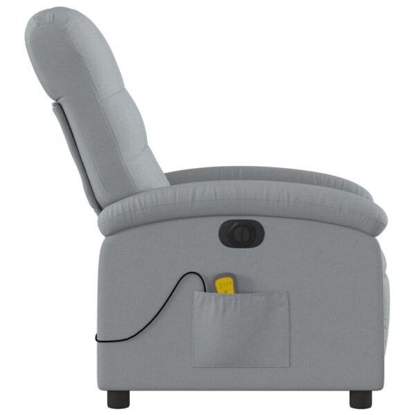 vidaXL Electric Massage Recliner Chair Light Gray Fabric - Image 9