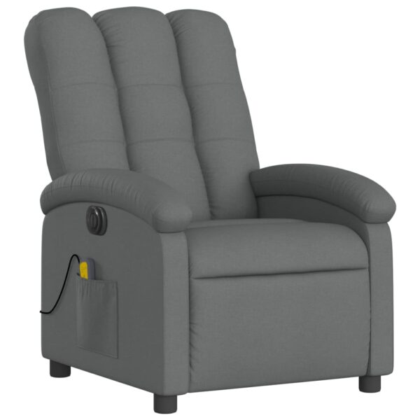 vidaXL Electric Massage Recliner Chair Dark Gray Fabric - Image 3