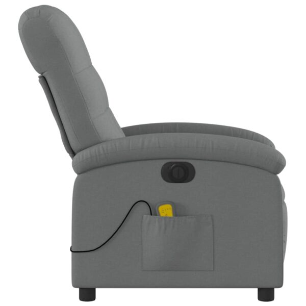 vidaXL Electric Massage Recliner Chair Dark Gray Fabric - Image 9