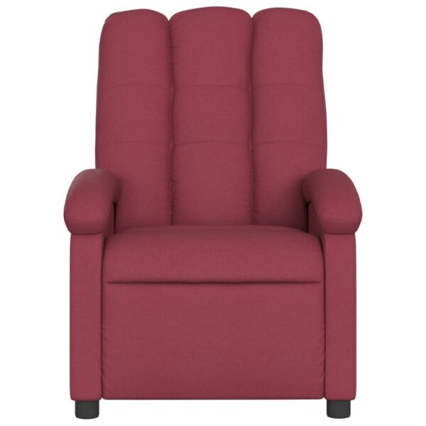 vidaXL Electric Massage Recliner Chair Wine Red Fabric - Image 8