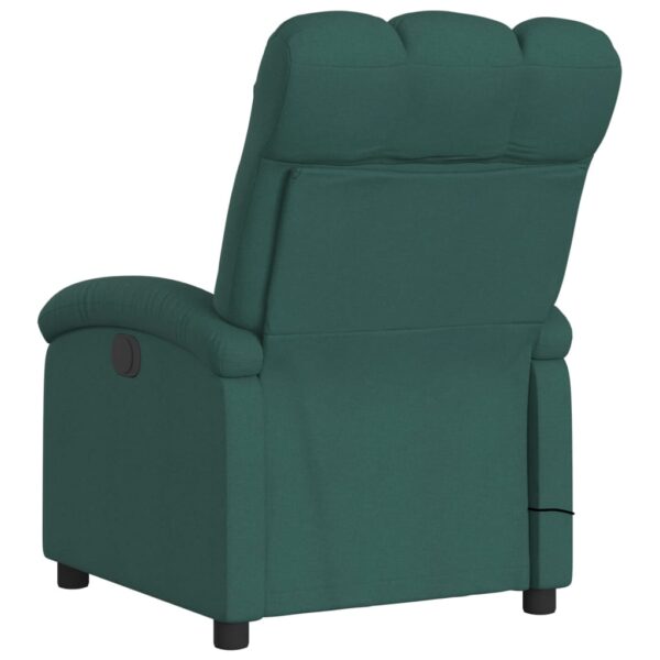 vidaXL Electric Massage Recliner Chair Dark Green Fabric - Image 4