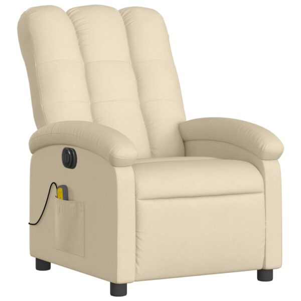 vidaXL Electric Massage Recliner Chair Cream Fabric - Image 3