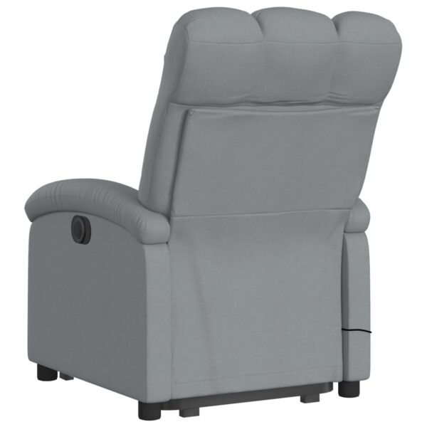 vidaXL Stand up Massage Recliner Chair Light Gray Fabric - Image 4