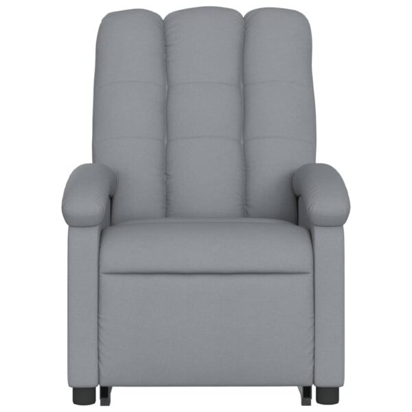 vidaXL Stand up Massage Recliner Chair Light Gray Fabric - Image 8