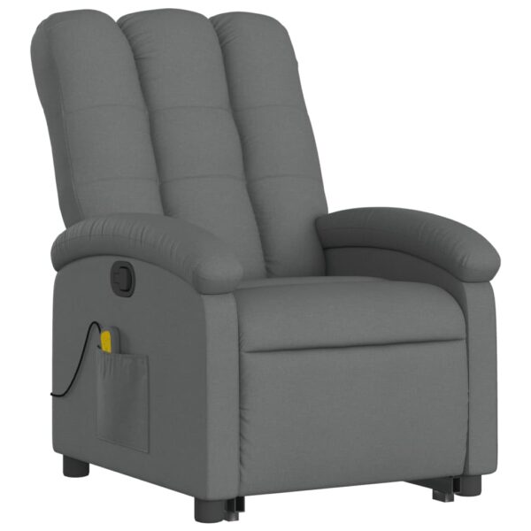 vidaXL Stand up Massage Recliner Chair Dark Gray Fabric - Image 3