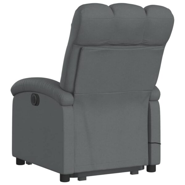 vidaXL Stand up Massage Recliner Chair Dark Gray Fabric - Image 4