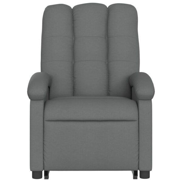 vidaXL Stand up Massage Recliner Chair Dark Gray Fabric - Image 8