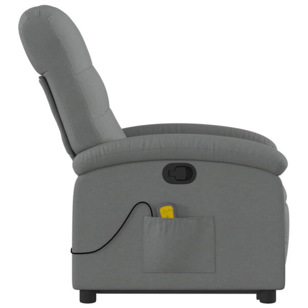 vidaXL Stand up Massage Recliner Chair Dark Gray Fabric - Image 9