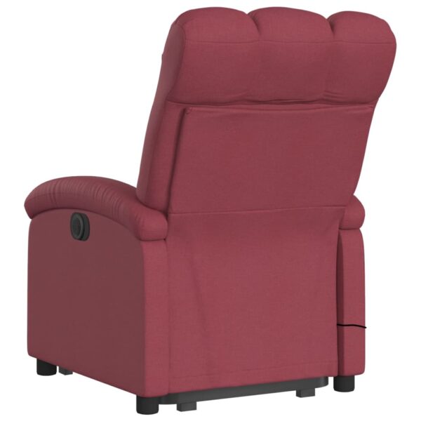 vidaXL Stand up Massage Recliner Chair Wine Red Fabric - Image 4