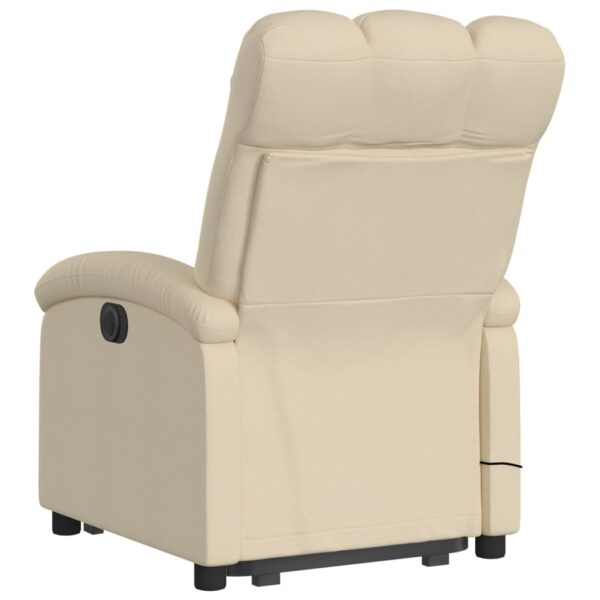 vidaXL Stand up Massage Recliner Chair Cream Fabric - Image 4