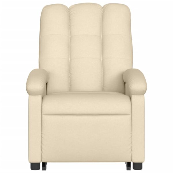 vidaXL Stand up Massage Recliner Chair Cream Fabric - Image 8