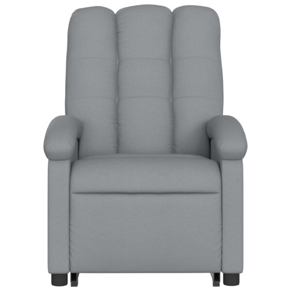 vidaXL Electric Stand up Massage Recliner Chair Light Gray Fabric - Image 8