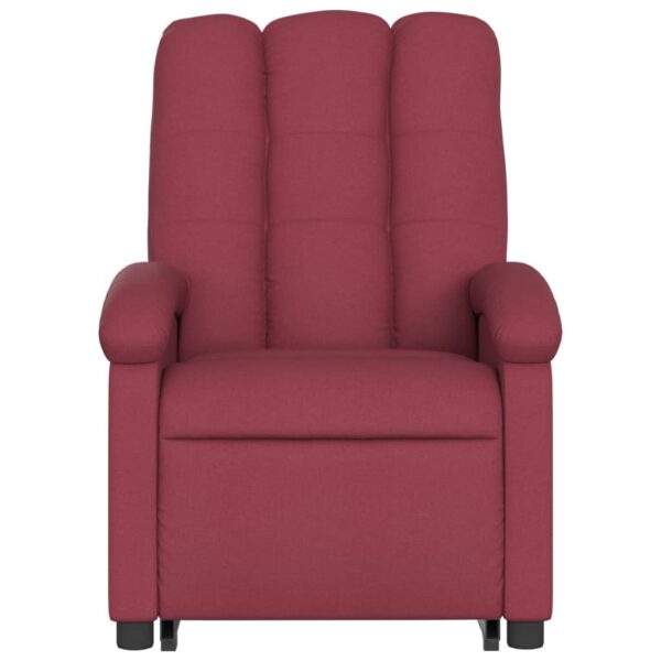 vidaXL Electric Stand up Massage Recliner Chair Wine Red Fabric - Image 8