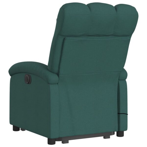 vidaXL Electric Stand up Massage Recliner Chair Dark Green Fabric - Image 4