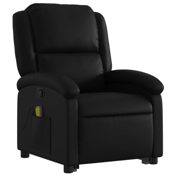 vidaXL Stand up Massage Recliner Chair Black Faux Leather - Image 3