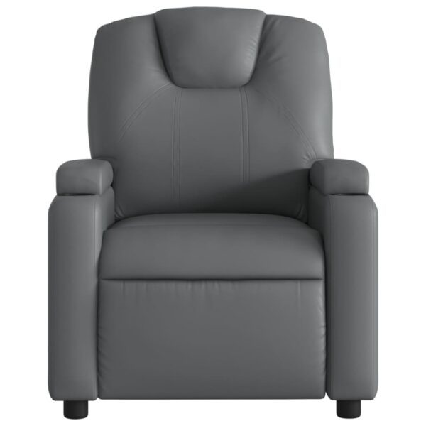 vidaXL Massage Recliner Chair Gray Faux Leather - Image 3